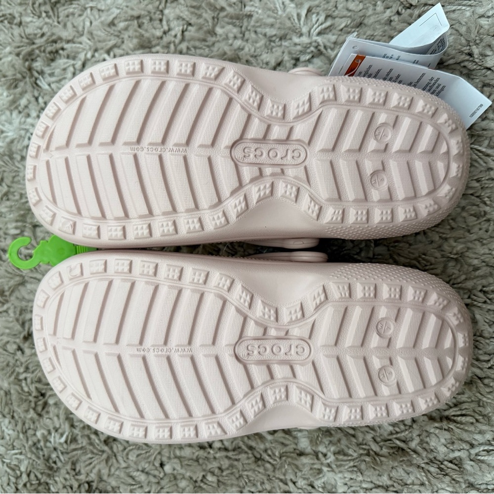 CROCS Light Pink Fuzzy Lined Clogs - Picture 3 of 5
